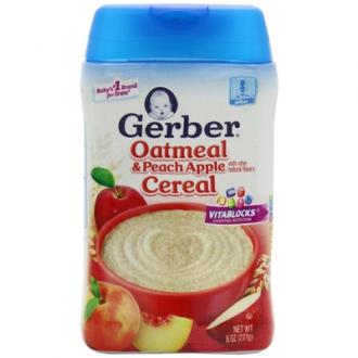 Gerber嘉宝2段香桃苹果燕麦米粉227g(美国)